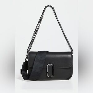 🔥 The MARC JACOBS J Marc Leather shoulder/crossbody Bag in Gunmetal